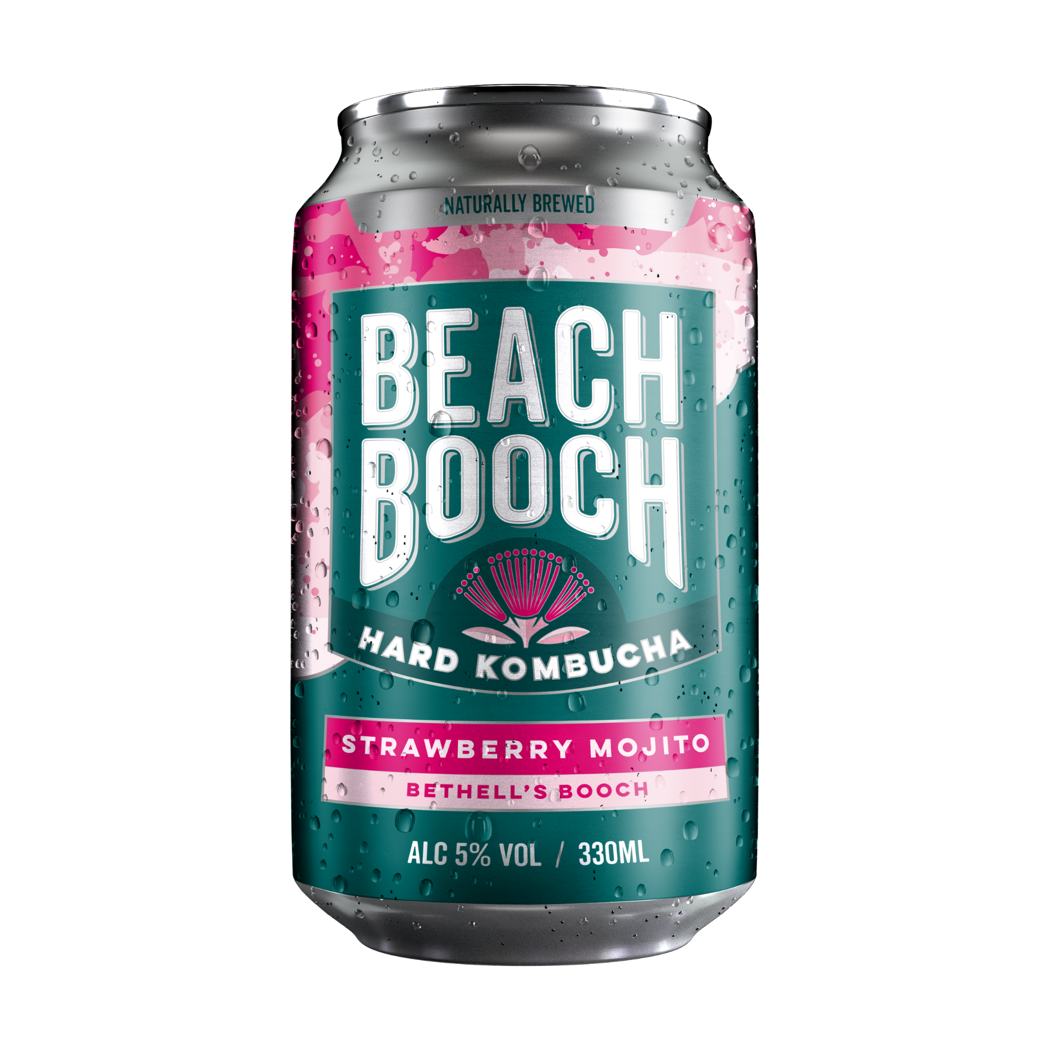 Beach Booch Bethell's Booch strawberry mojito alcoholic kombucha